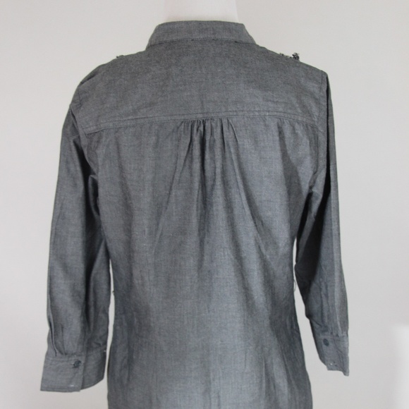 TRULLI Gray 3/4 Sleeve Button Front Shirt Dress - Picture 6 of 8